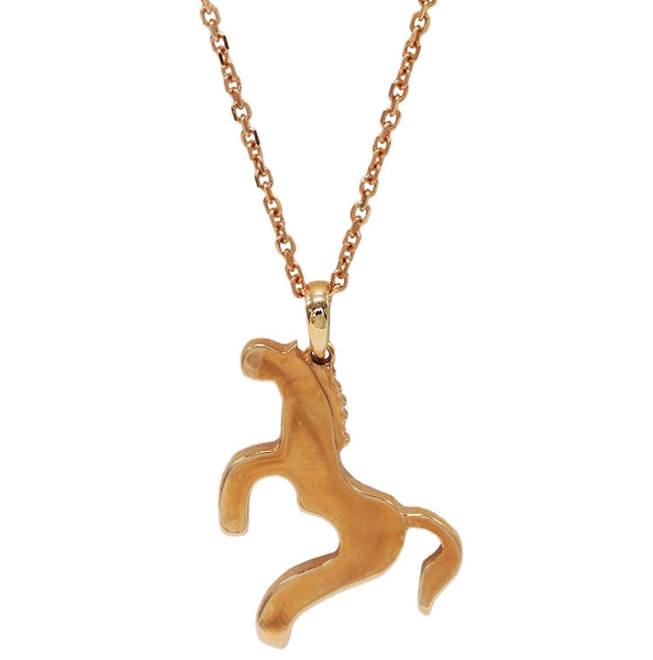 18K Rose Gold Horse Heart Pendant w/ 16" Cable Chain