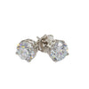 14K White Gold Diamond Earrings, 2.00CTTW Lab-Grown Round Diamond Earrings