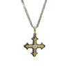 Sterling Silver & 18K Yellow Gold Cross Necklace, 0.10CT Lab-Created Diamond