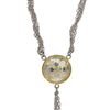 One of a Kind Y-Drop Braided Cross Necklace, 18K Yellow Gold and Sterling Silver