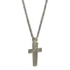 Men's Cross Pendant Necklace in Sterling Silver and 14K Yellow Gold