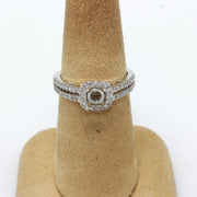 14K White Gold Diamond Engagement Ring, 0.62CT semi-stones (no center stone)