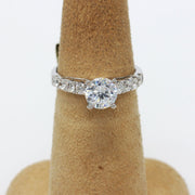 14K Platinum Diamond Semi-Mount Engagement Ring, 13 Stones 0.50CTTW