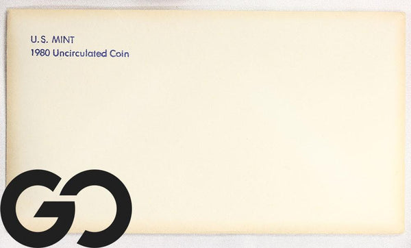 1980 United States Mint Set, P/D Mints ** Government Envelope + OGP